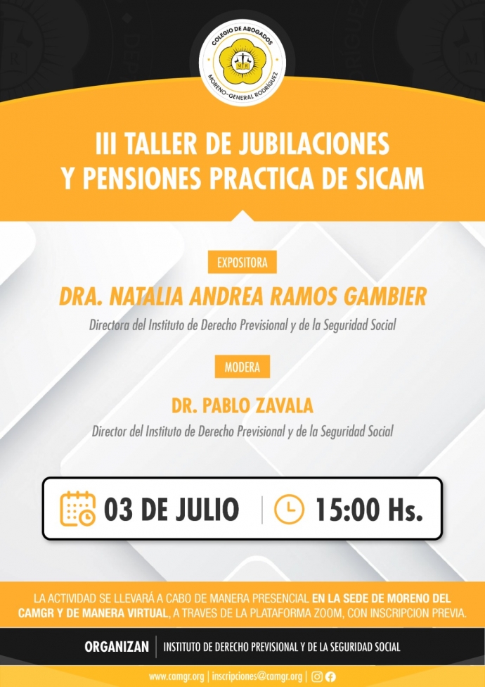 III TALLER DE JUBILACIONES Y PENSIONES